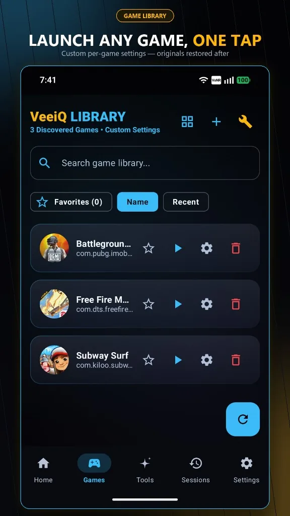 VeeiQ Gaming Hub Screen 2