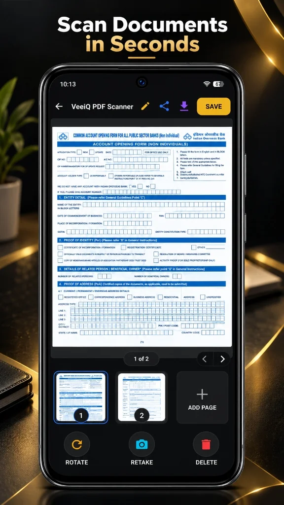 VeeiQ PDF Scanner Screen 2